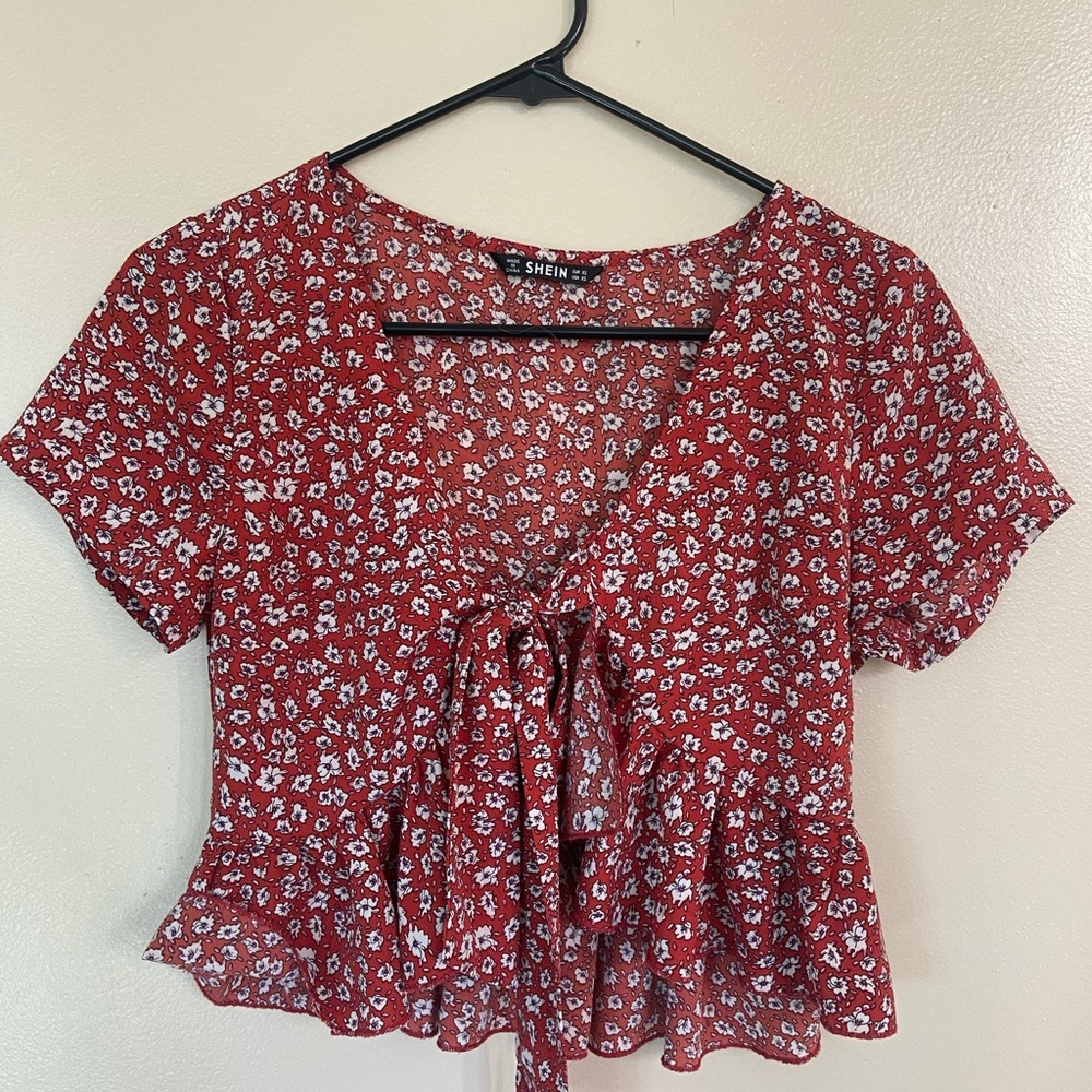 Red Polka Dot Cardigan From Shein